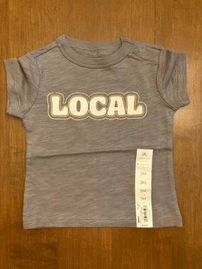 100% Organic Cotton Baby 'Local' Short Sleeve Tee in Heather Gray by Little Co.